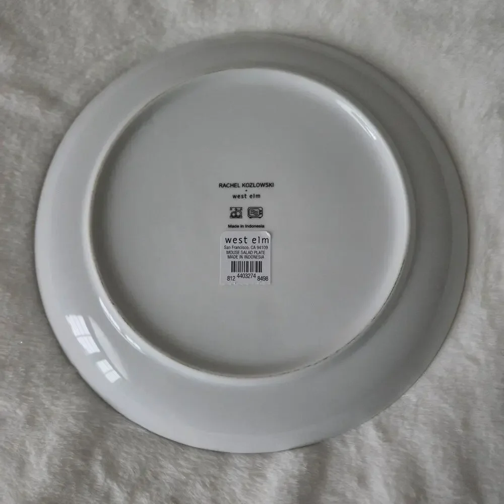 West Elm Rachel Kozlowski Dapper Animal Salad Plate Holiday Christmas Mouse‎